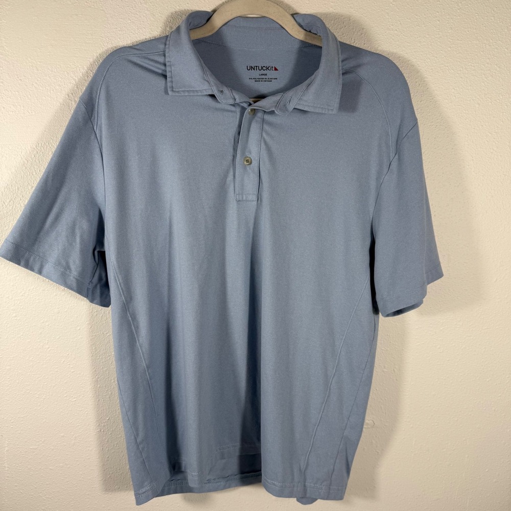 UNTUCKit Men's Light Blue Polo Shirt